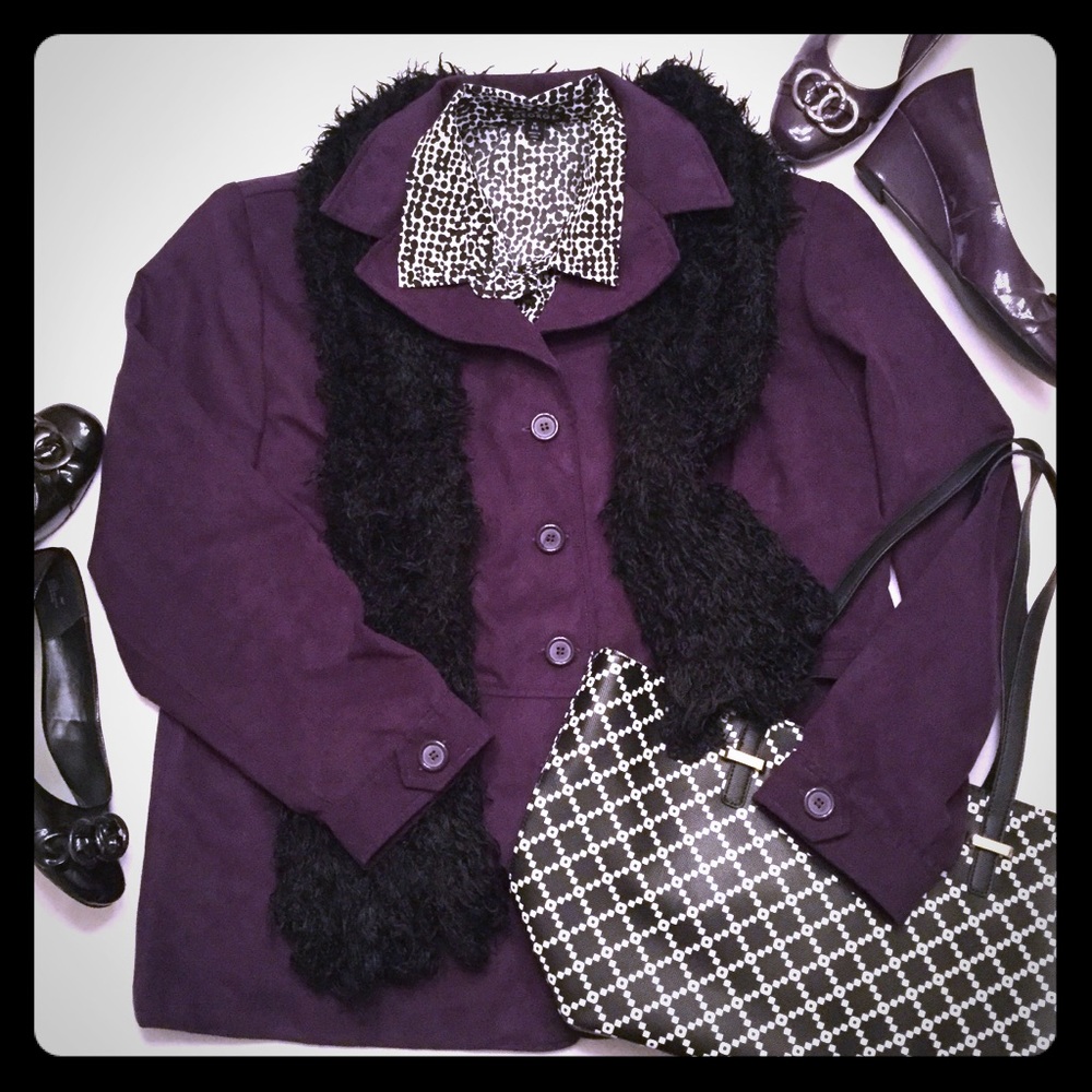 Dress Barn Purple Blazer, Size 18 W, Peplum waist
